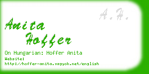 anita hoffer business card